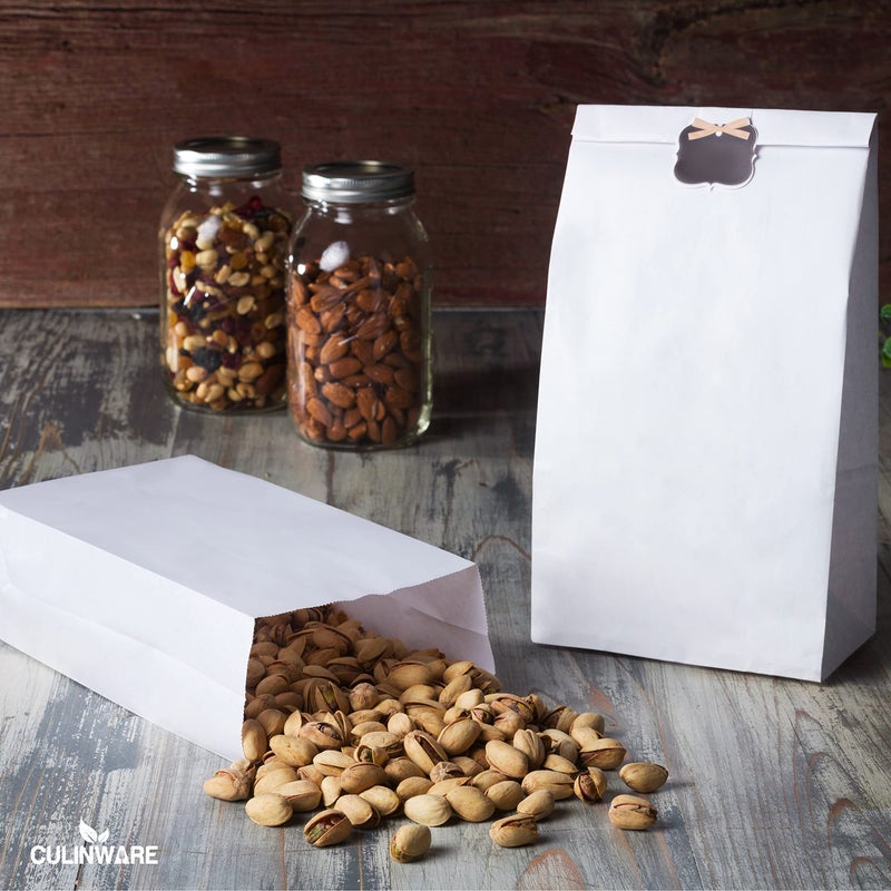 CulinWare Paper Snack Bags, Durable Kraft Paper Bags, 2 Pound Capacity, White, Pack Of 500 Bags - Image 2